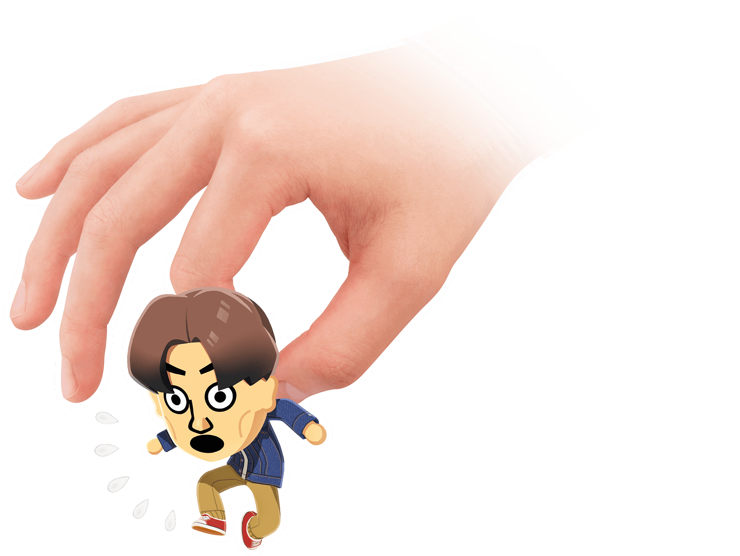 Hand holding Mii